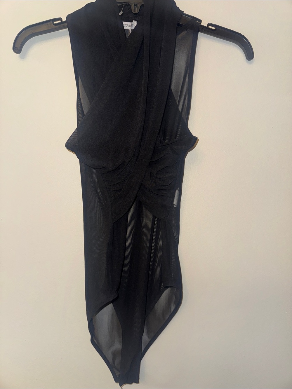 Zara Black Sheer Panel Bodysuit Sz Small